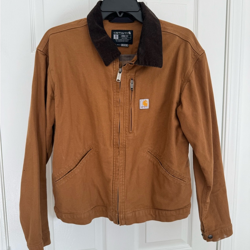 Carhartt Brown Utility Jacket with Dark Brown Corduroy Collar